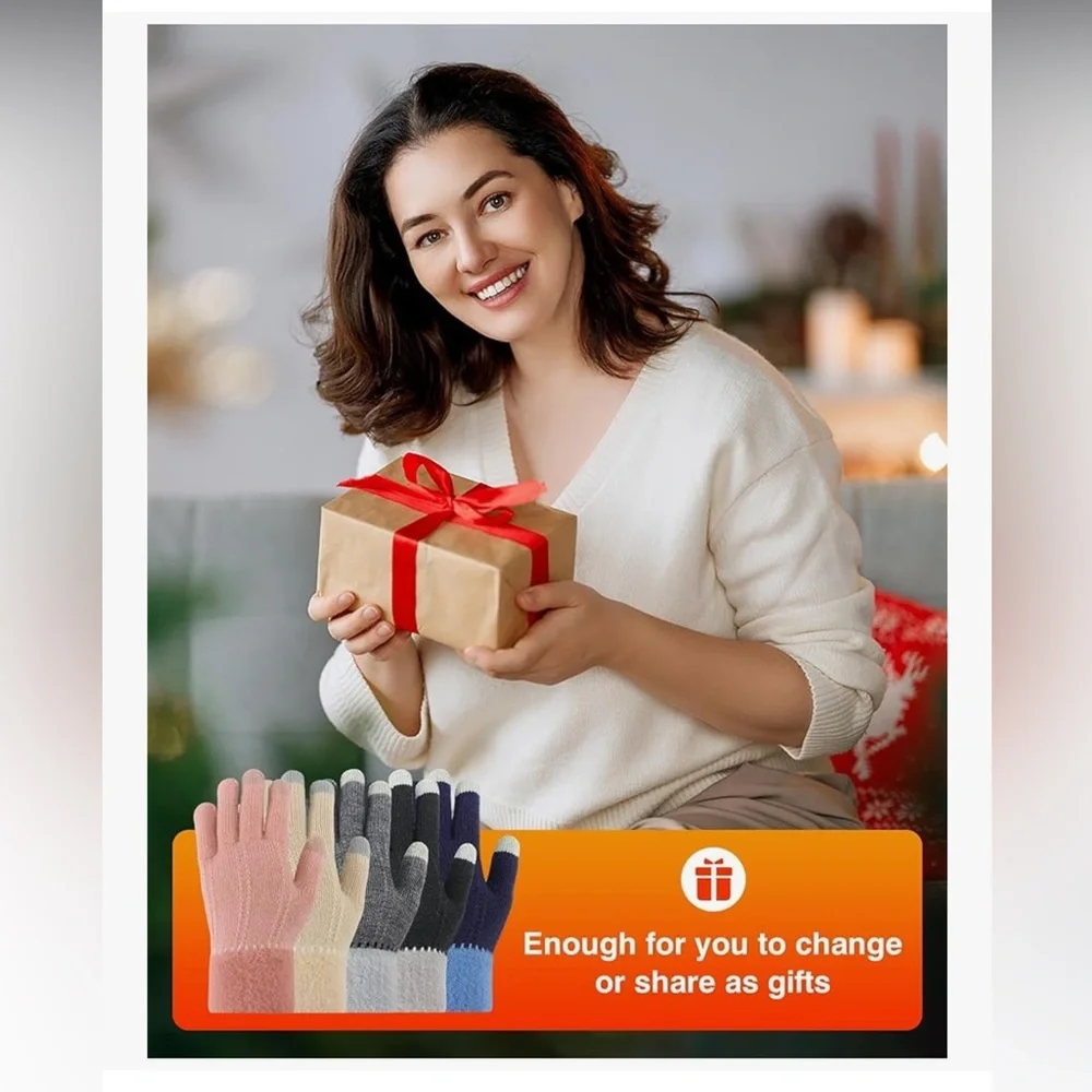 🆕 4 Pairs Winter Gloves for Women Winter Touchscreen Texting Gloves